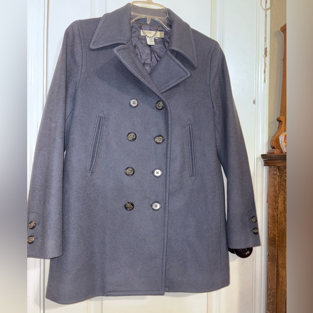 J.Crew Petite Wool Blend Peacoat Gray PS Small Thinsulate - Picture 1 of 11
